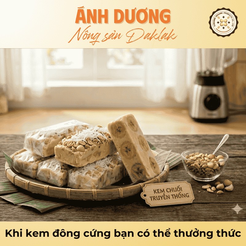 Khi kem đông cứng bạn có thể thưởng thức
