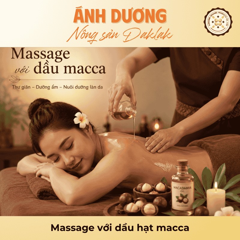 Massage với dầu hạt macca